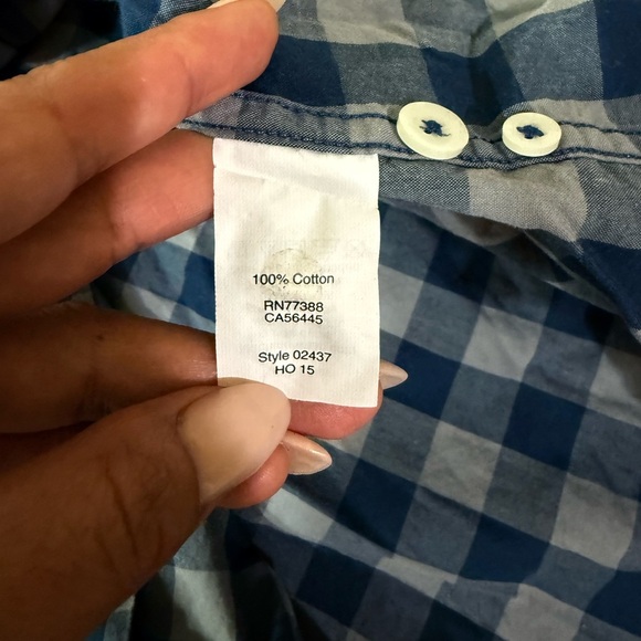 J. Crew Men's Blue Checkered Shirt - Picture 6 of 7